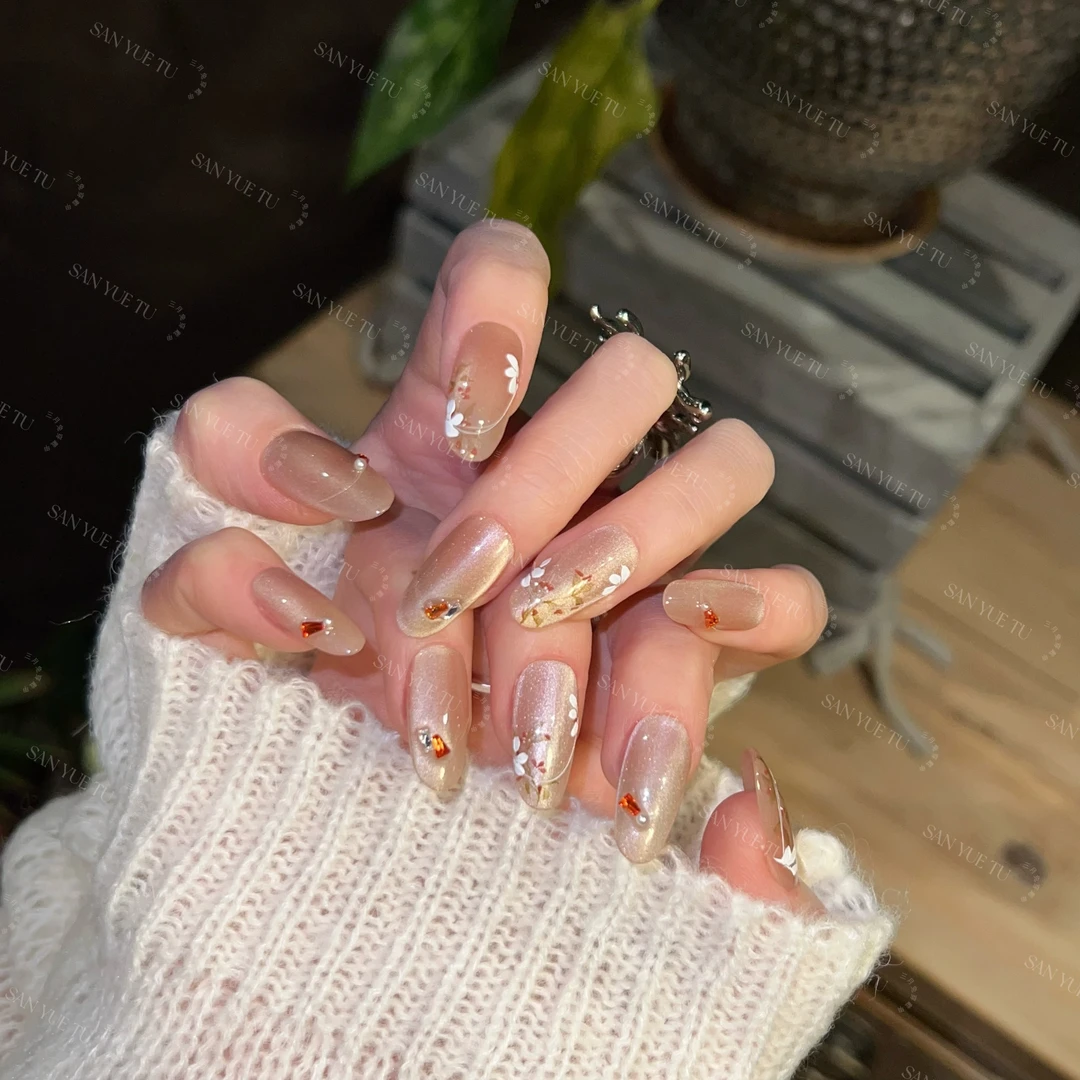 檀妆愿-三月兔【设计师手绘款】手工手绘国风春天穿戴甲