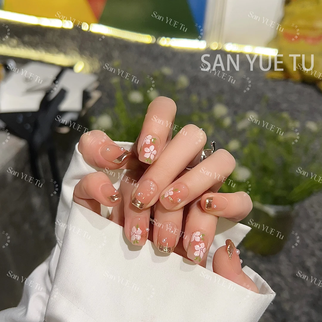 日落红泥-三月兔【设计师穿戴甲】手工显白定制气质款穿戴甲