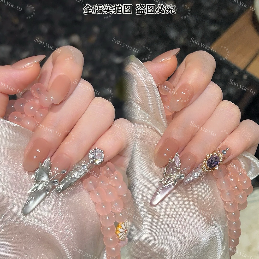 【熹妃回宫.庄周梦蝶系列 】-嬛嬛护甲2片宫廷风气质可拆卸穿戴甲