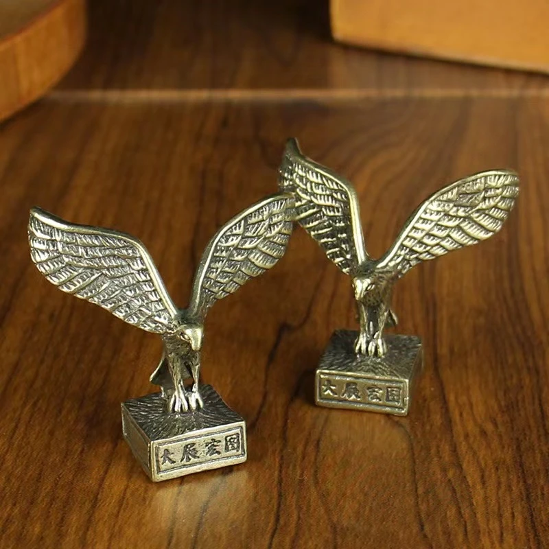 老鹰摆件【大展宏图】家用黄铜摆件车载创意动物饰品