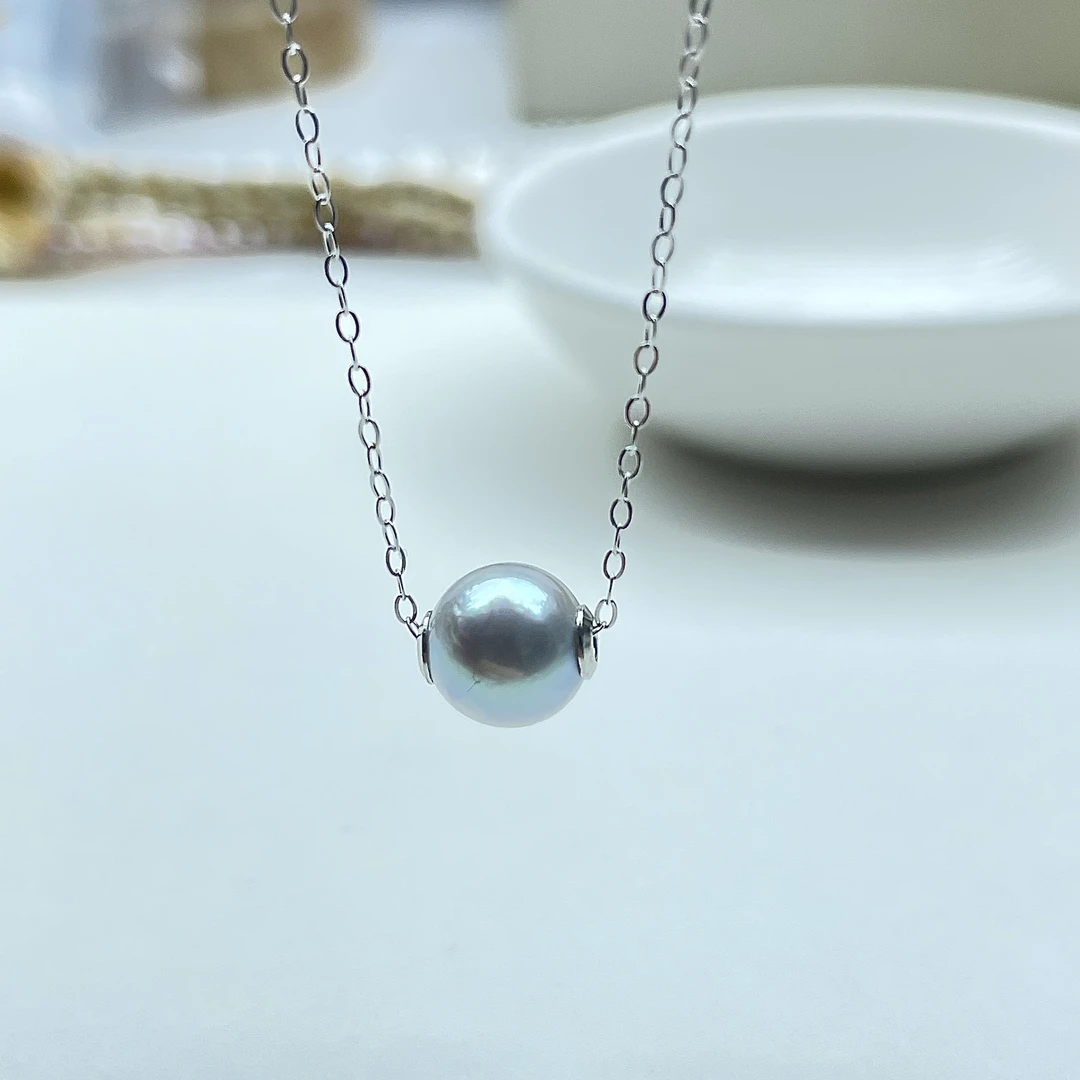 海水真多麻7-8mm 路路通项链 S925银吊坠S003