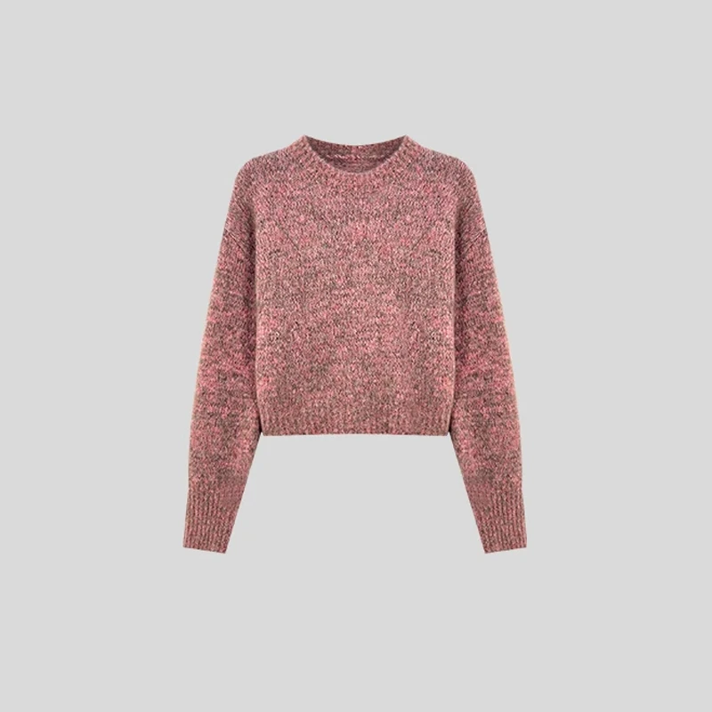 【奶酪陷阱】2024年秋冬新款气质显瘦设计感简约长袖圆领针织毛衣