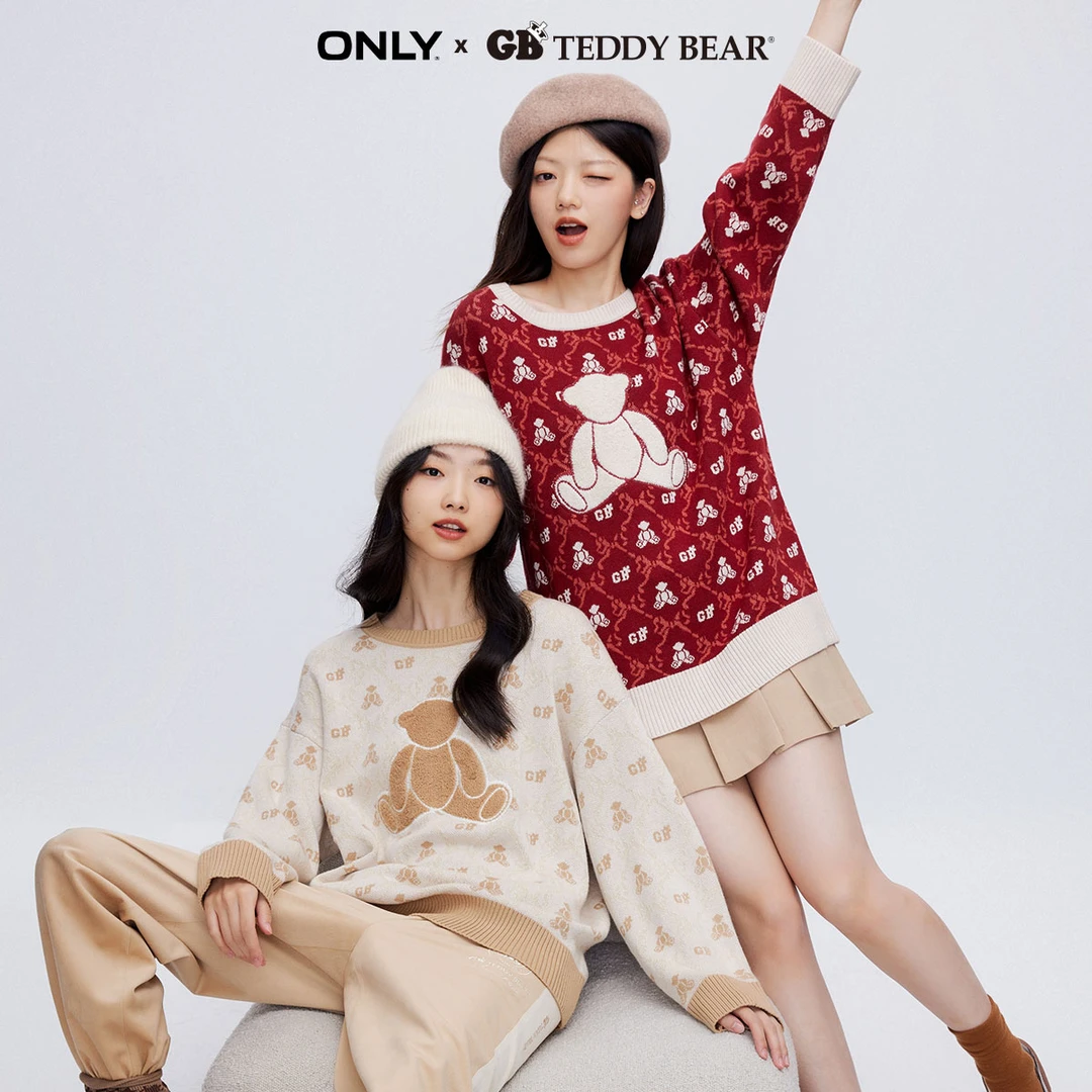 ONLY2023秋季新款GB TEDDYBEAR泰迪熊联名款针织衫女|123413050