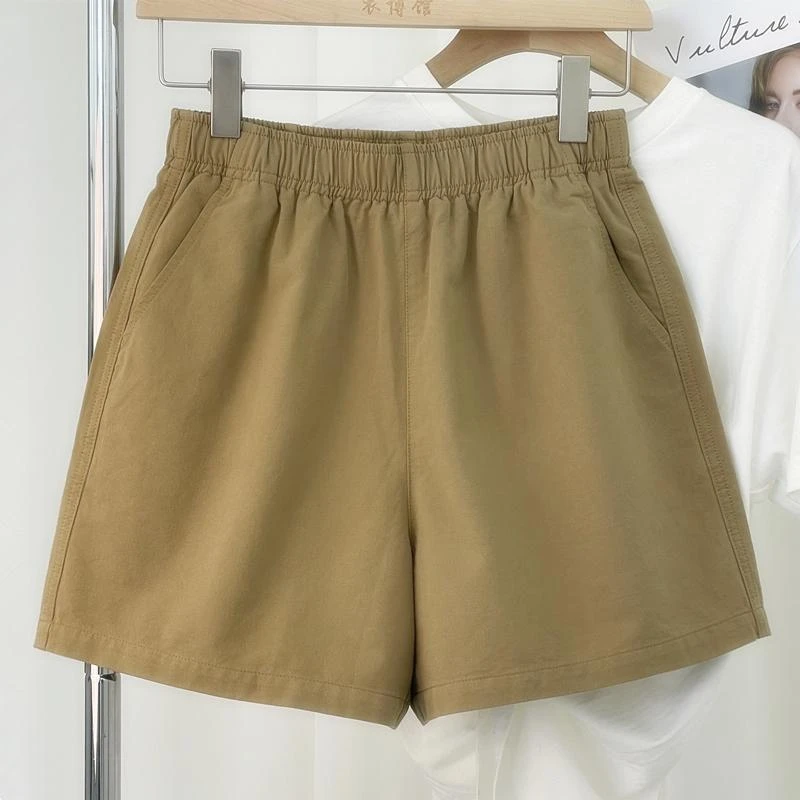 短裤外穿夏季女夏高腰宽松阔腿松紧腰时尚运动休闲五分