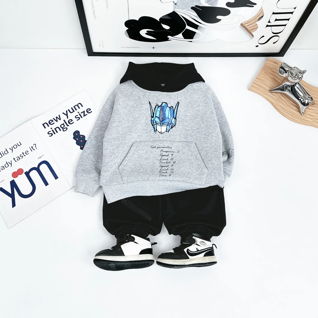 儿童卫衣加绒款连帽2024新款秋冬装男童 D-FB24296 悠悠童话童装