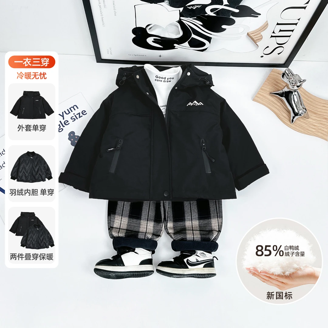 儿童冬季羽绒服男童白鸭绒2024新款三合一 D-88101 悠悠童话童装