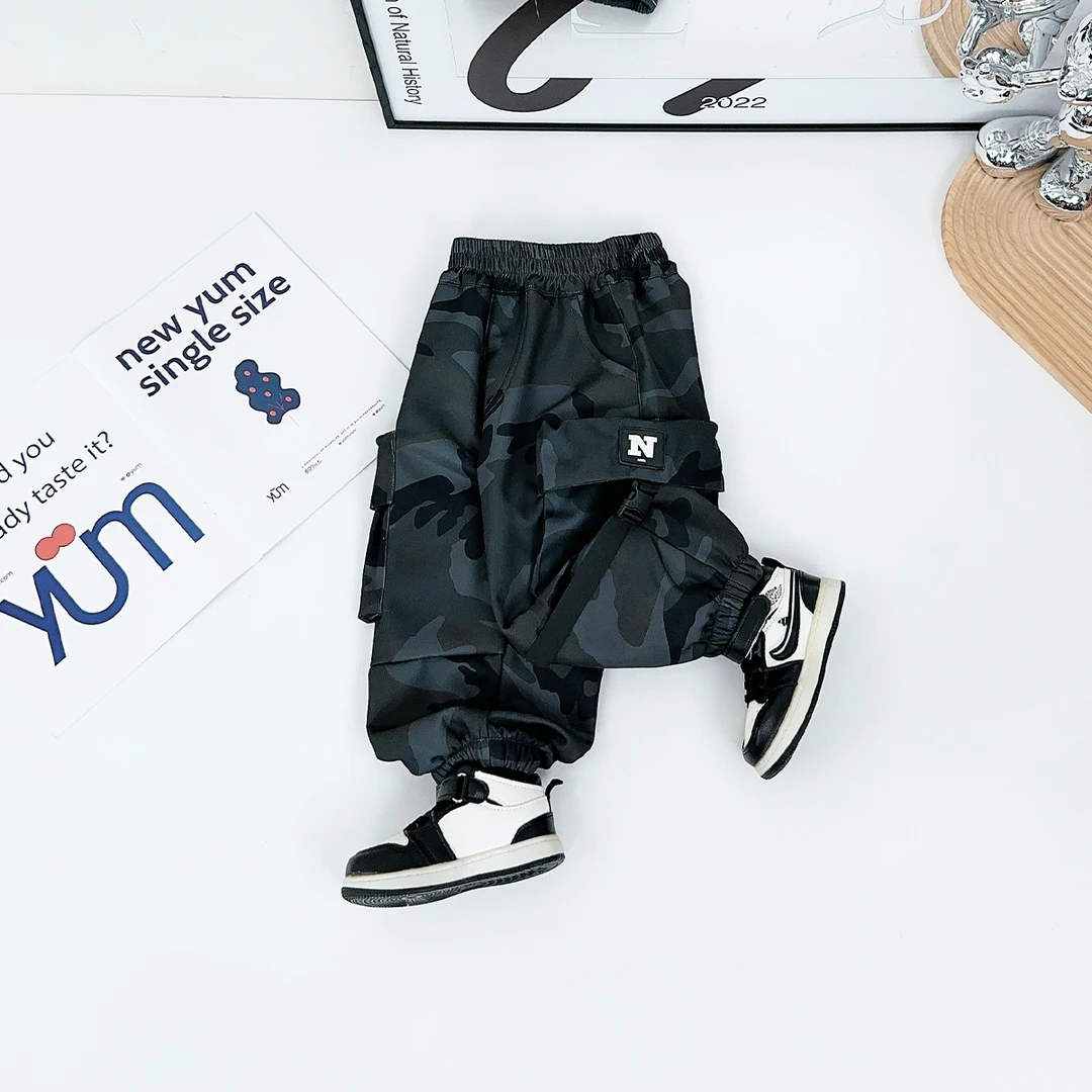 男童加绒裤子儿童休闲裤2024新款秋冬装D-BQ241202Y 悠悠童话童装