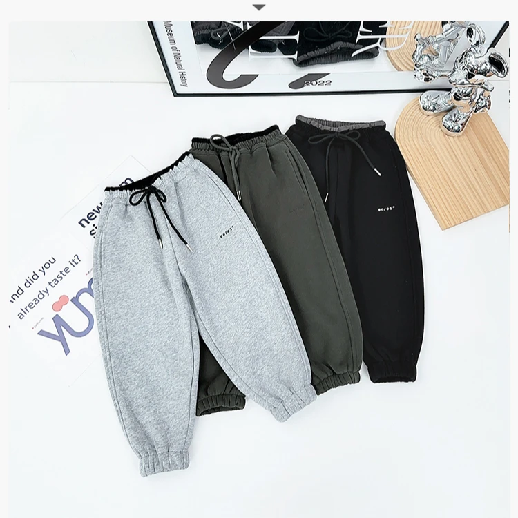 儿童加绒裤子男童运动裤2024新款秋冬装 D-DTXT169 悠悠童话童装