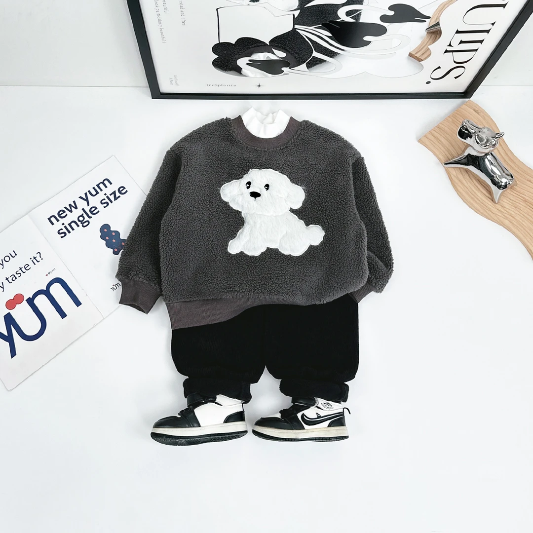 儿童卫衣加绒款长袖2024新款秋冬装男童 D-WG27686 悠悠童话童装