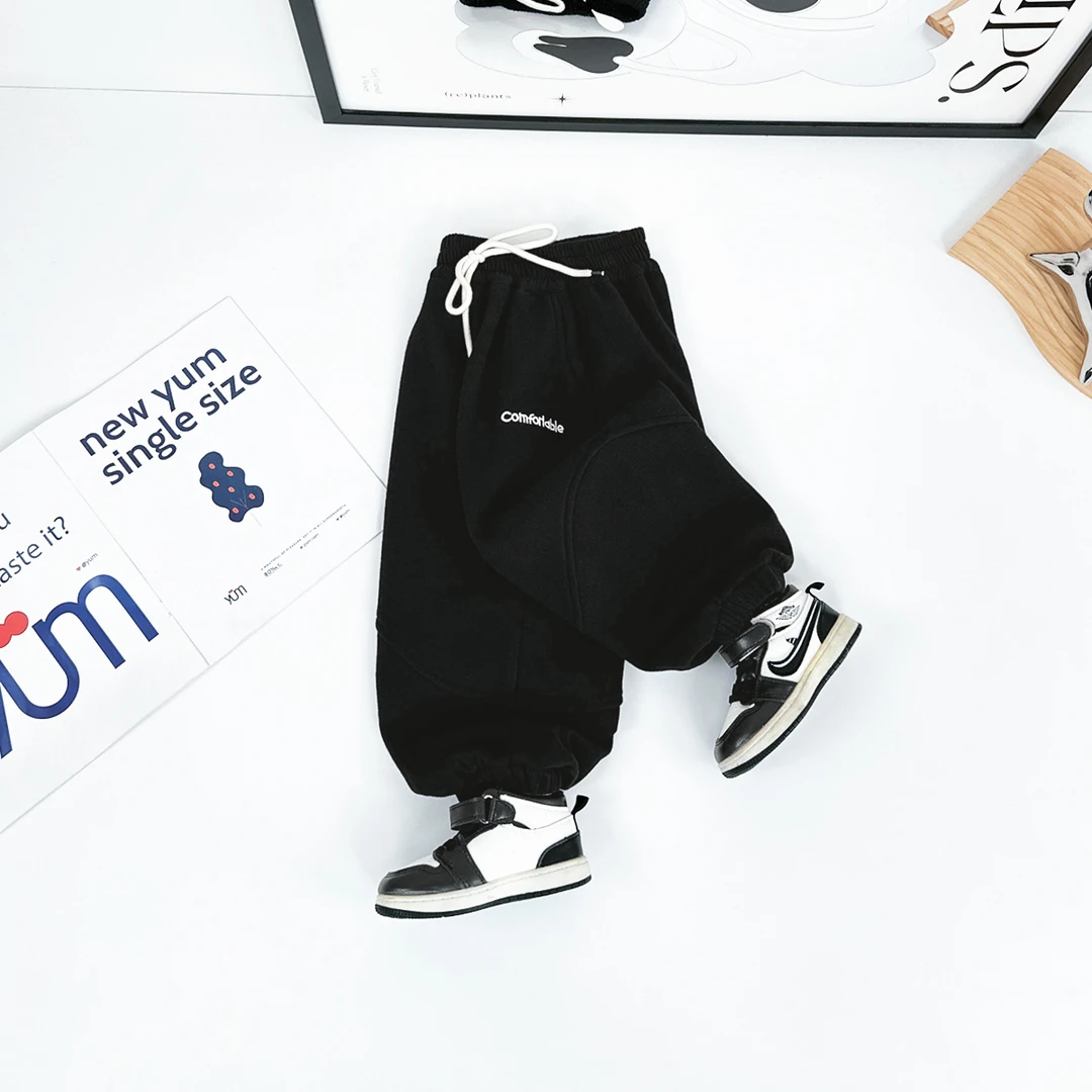 儿童加绒裤子男童运动裤2024新款秋冬装 D-DMD7126 悠悠童话童装