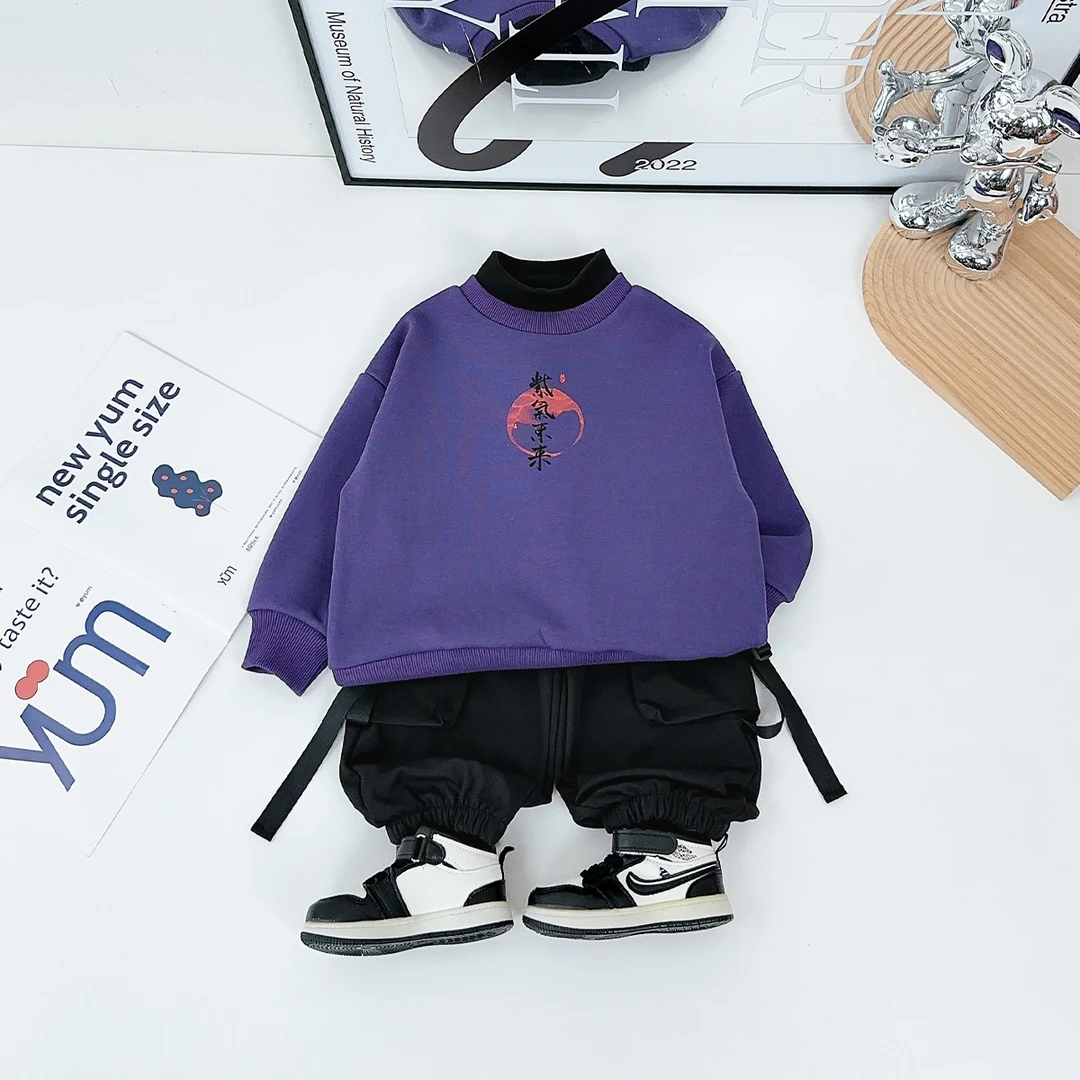 儿童卫衣加绒款长袖2024新款秋冬装男童 D-HZ241408 悠悠童话童装