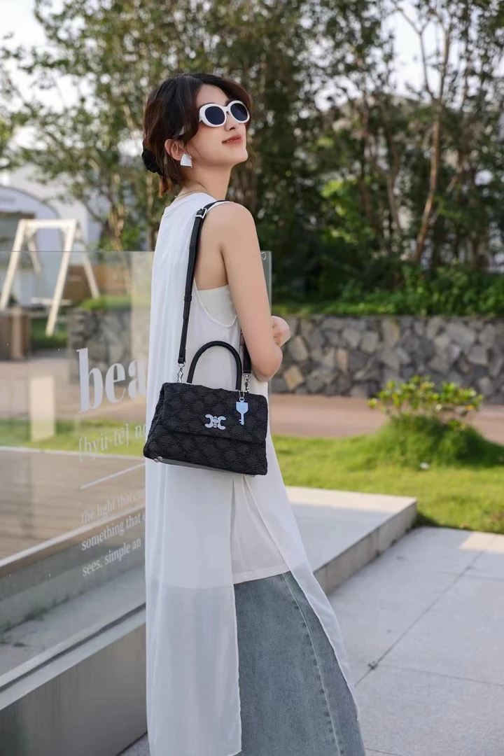 【带礼盒】5031赫本黑2024新款时尚菱格高级感手提包时尚百搭斜挎包