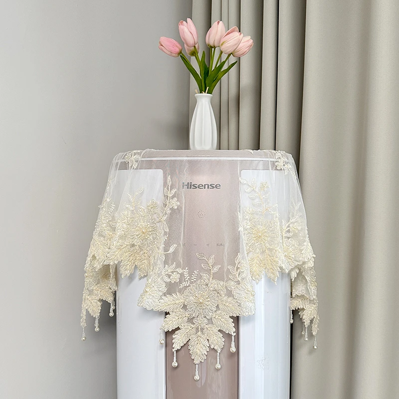 【桃李专属】手工钉珠蕾丝空调床头柜洗衣机盖巾
