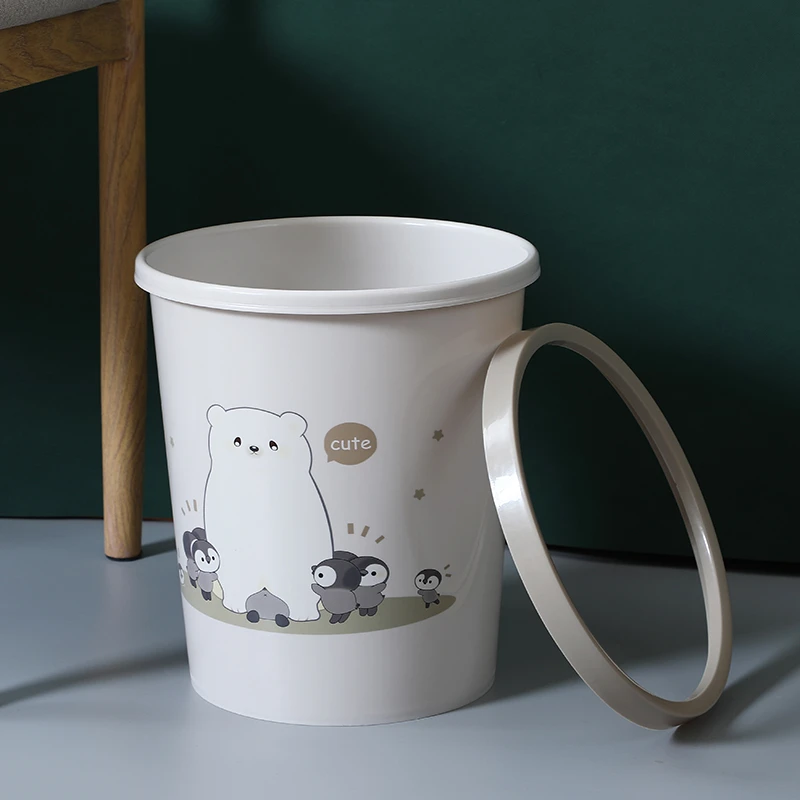 大白垃圾桶可爱客厅简约大容量大号办公室加厚宿舍带盖