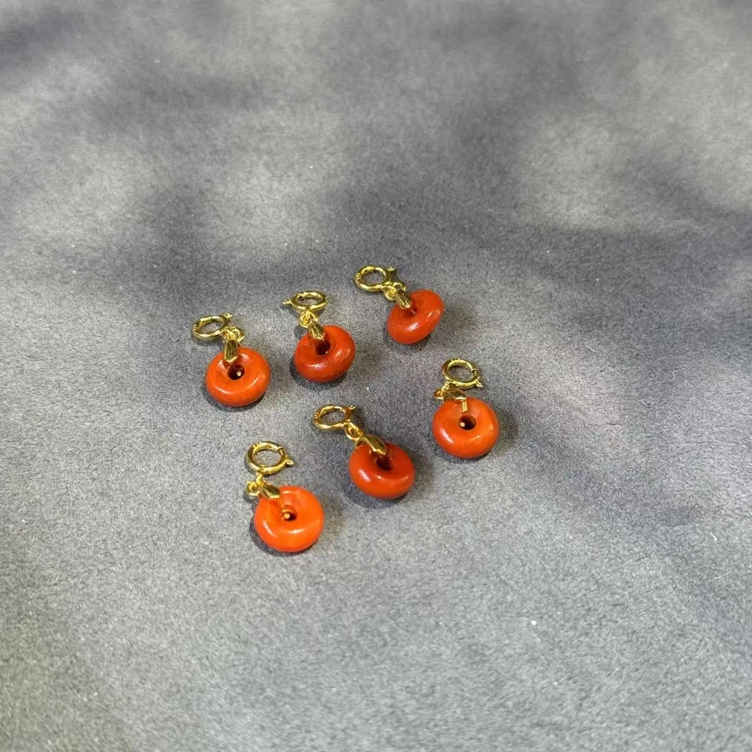 【景滢】天然原矿南红玛瑙平安扣小提溜挂件 多样性发其一