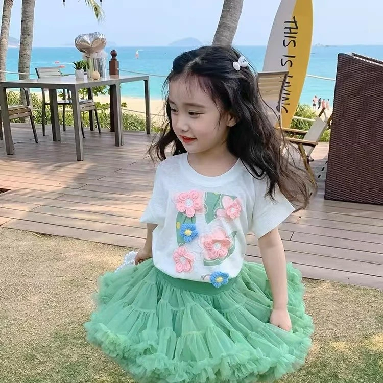 女童t恤夏季2025新款女宝宝棉短袖上衣小女孩卡通圆领儿童半袖