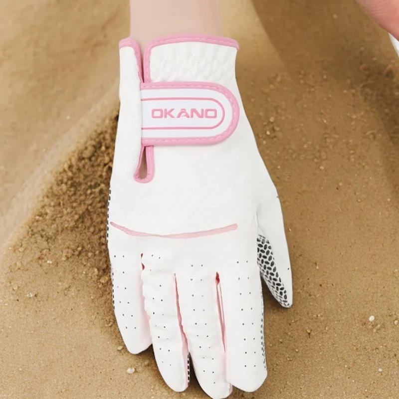 OKANO高尔夫手套 岡野21E1118女士进口布手套 golf防滑手套一双