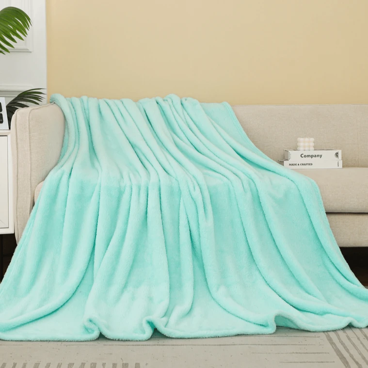 双面休闲家居午睡小毛毯加厚多色可选