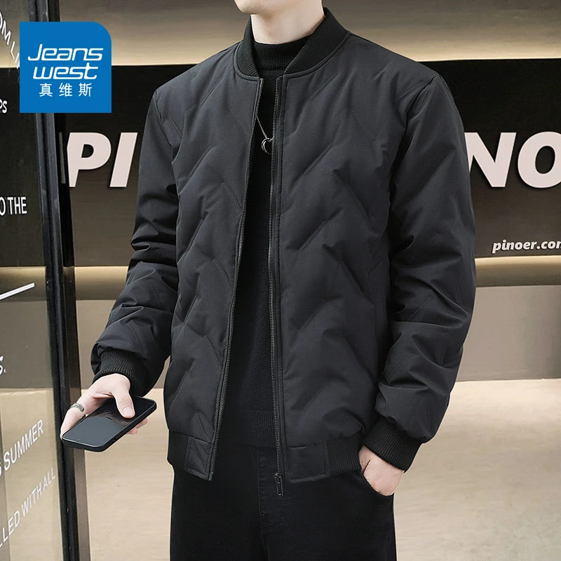 真维斯冬季男士棉衣2025新款保暖轻薄棒球领休闲修身棉服男款外套