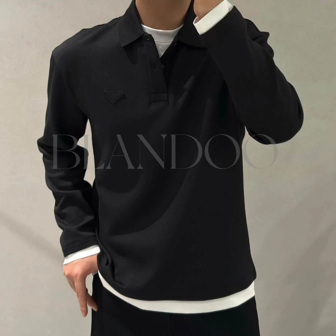 BLANDOO “假两件设计” 男士经典百搭三角标长袖Polo衫2BD289