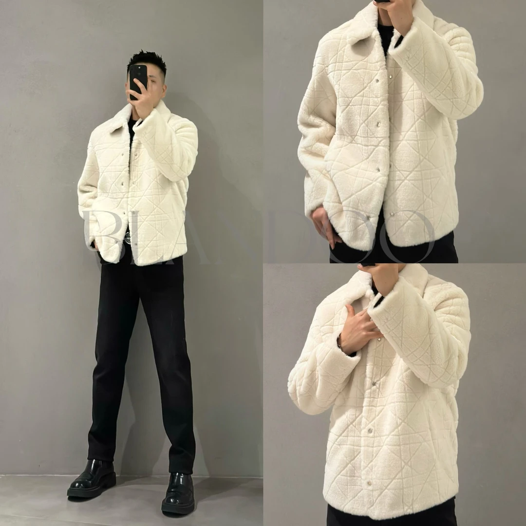 BLANDOO “品质推荐”  男士简约百搭线条设计感翻领羊毛外套88693