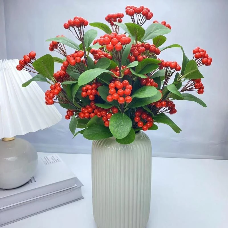 红浆果手工材料包 DIY手工花制作材料 发财红果 红色珠子客厅装饰