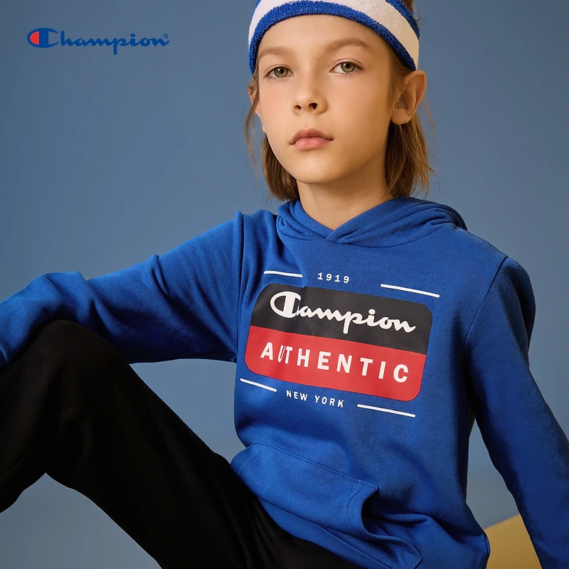 Champion童装卫衣春秋长袖套头连帽EB-YSW05