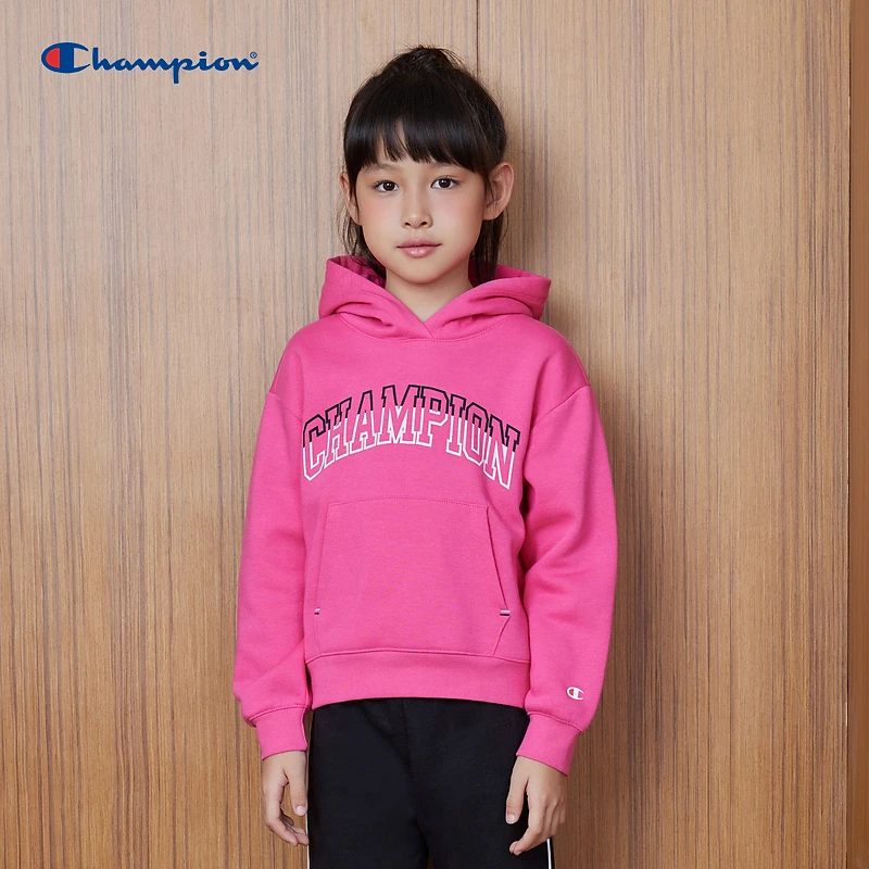 Champion童装春秋美式连帽加绒保暖套头衫EG-YSW05