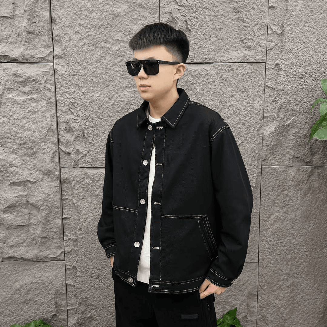 秋季新款欧潮简约风加厚夹克外套6020