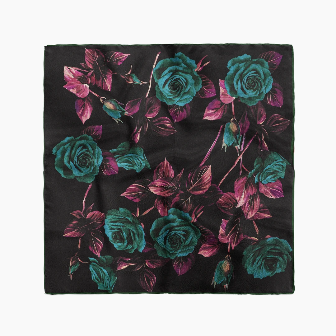 【法国原创 玫瑰的故事】65*65 桑蚕丝方巾搭配气质时尚百搭