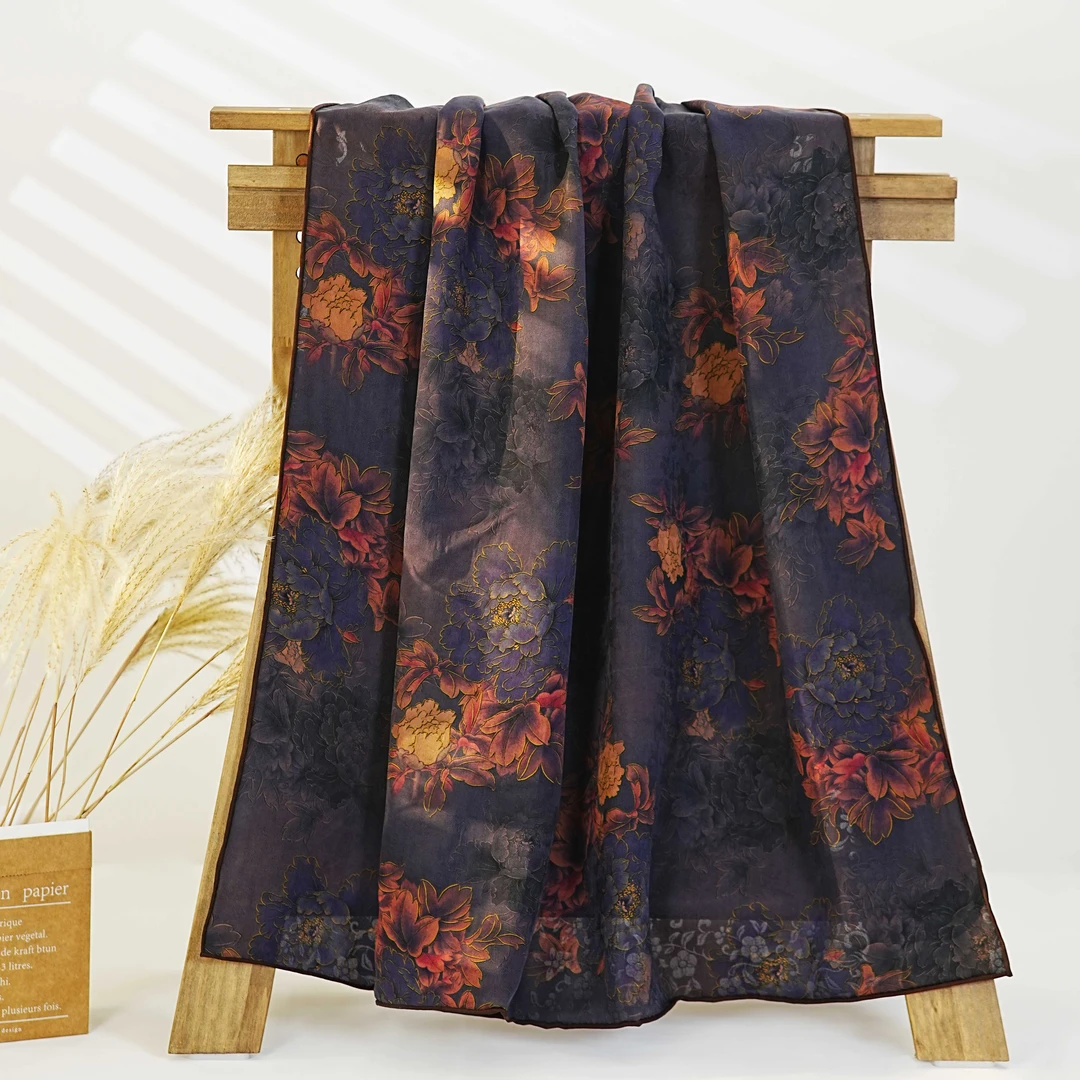 【法国原创 紫罗兰】108*108桑蚕丝四经角萝方巾时尚百搭气质