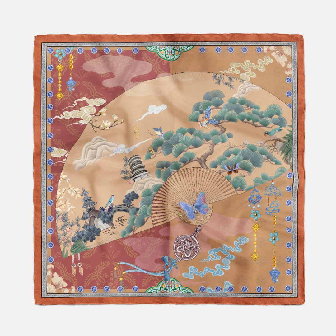 【法国原创  画堂春】135*135桑蚕丝方巾丝巾搭配气质时尚百搭