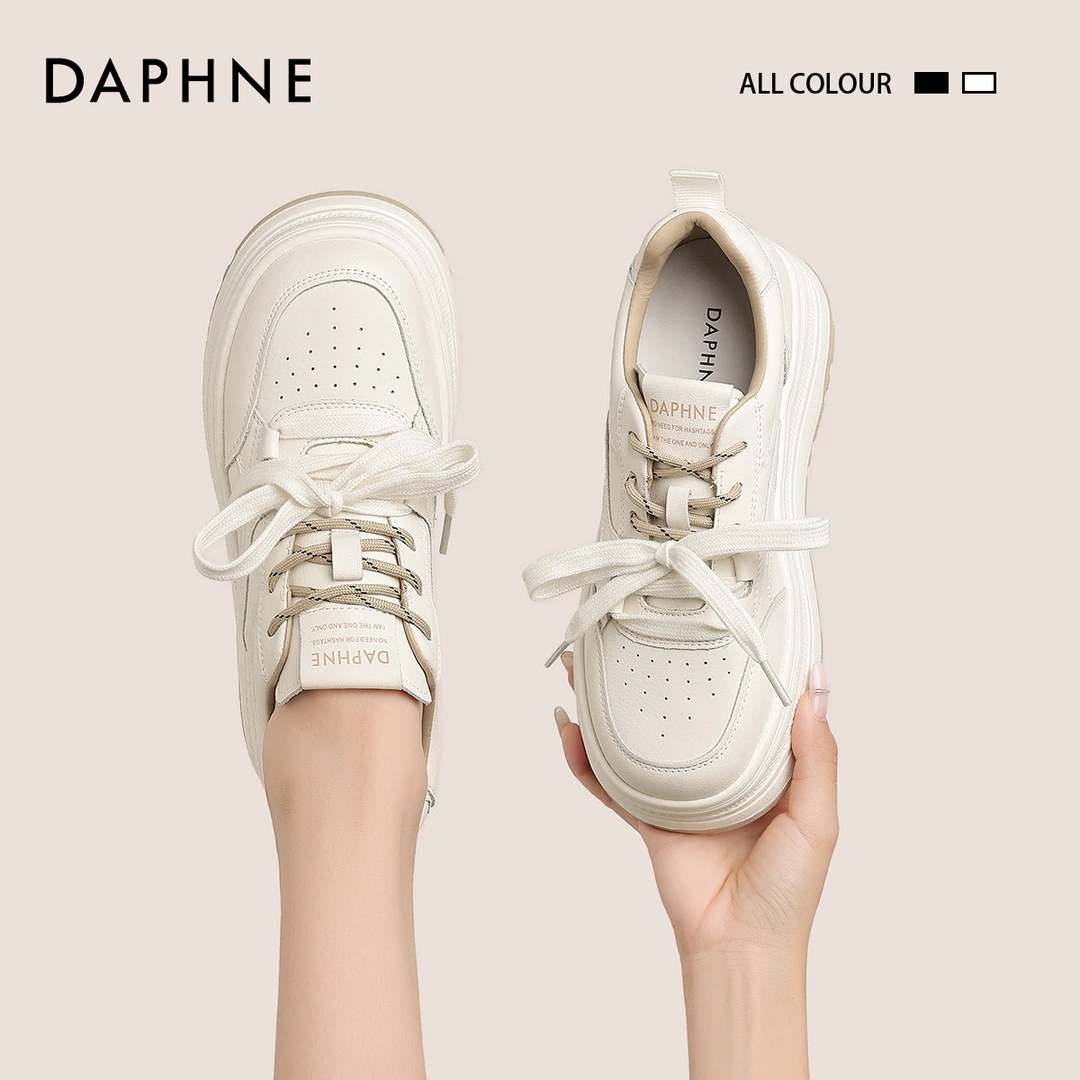 达芙妮厚底小白鞋女款2024新款秋季增高爆款休闲运动女鞋舒适板鞋