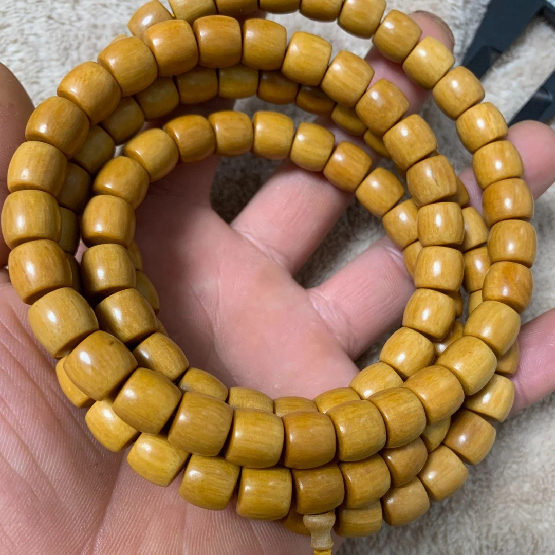 新山檀药香黄檀108多圈老型男女款手串高油密沉水