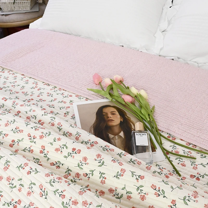 纯棉床盖双面两用四季通用绗缝夹棉高档2025新款双层印花