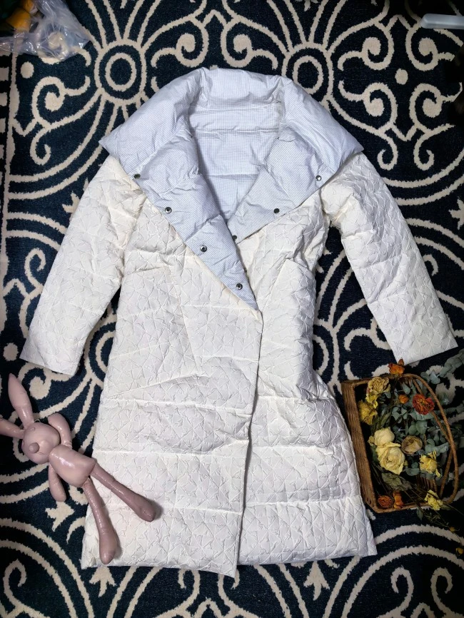 轻薄羽绒服中长款女士两面穿秋冬格子时尚休闲韩版洋气小香风外套