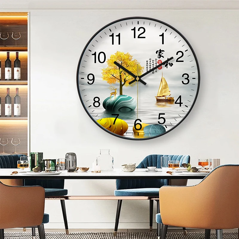 个性家用挂钟创意时尚静音钟表简约静音时钟网红餐厅挂表装饰挂钟