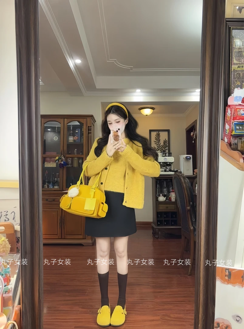 入秋女装一整套2024新款秋冬季简约软糯毛衣针织衫百搭半身裙短裙