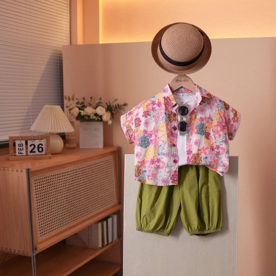 一岁宝宝衣服小孩上衣潮童童装店夏季新款韩版百搭中性款衬衫