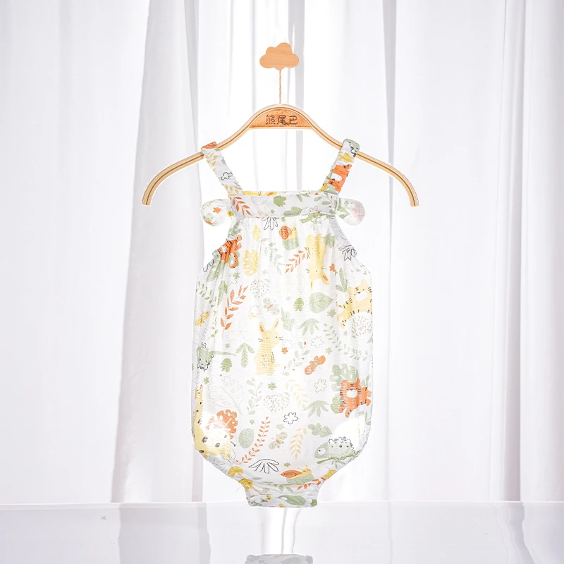 【森林物语清仓】新生婴儿夏季轻薄凉感背心吊带包屁衣无袖三角哈衣