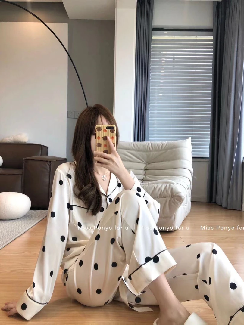 MISS PONYO牛乳啵啵春秋高颜值家居服睡衣长袖睡衣可外穿居家套装