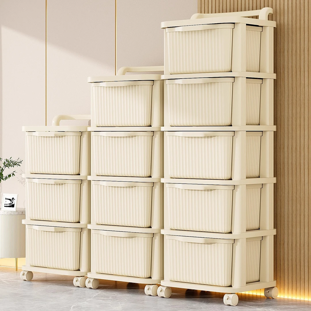 推车收纳柜客厅家用儿童置物零食衣服宝宝柜卧室衣柜床头储物柜