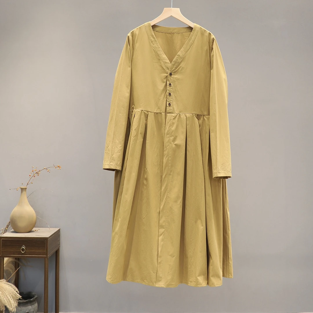 【纭季原创】新款连衣裙女文艺宽松时尚气质收腰原创女装裙子a634