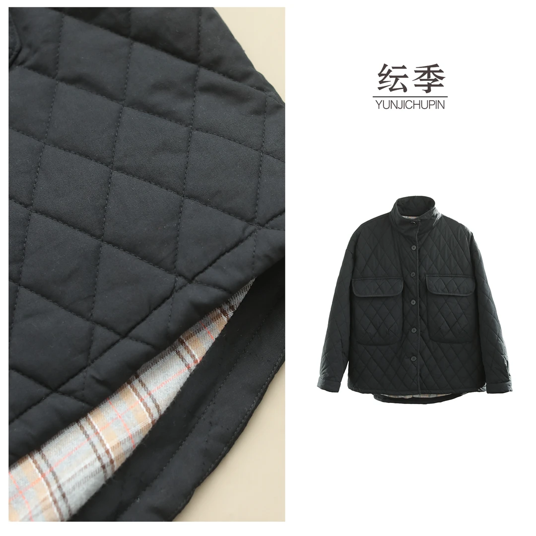 【纭季原创】衣长66-73 冬季立领百搭时尚通勤保暖棉服女D241586