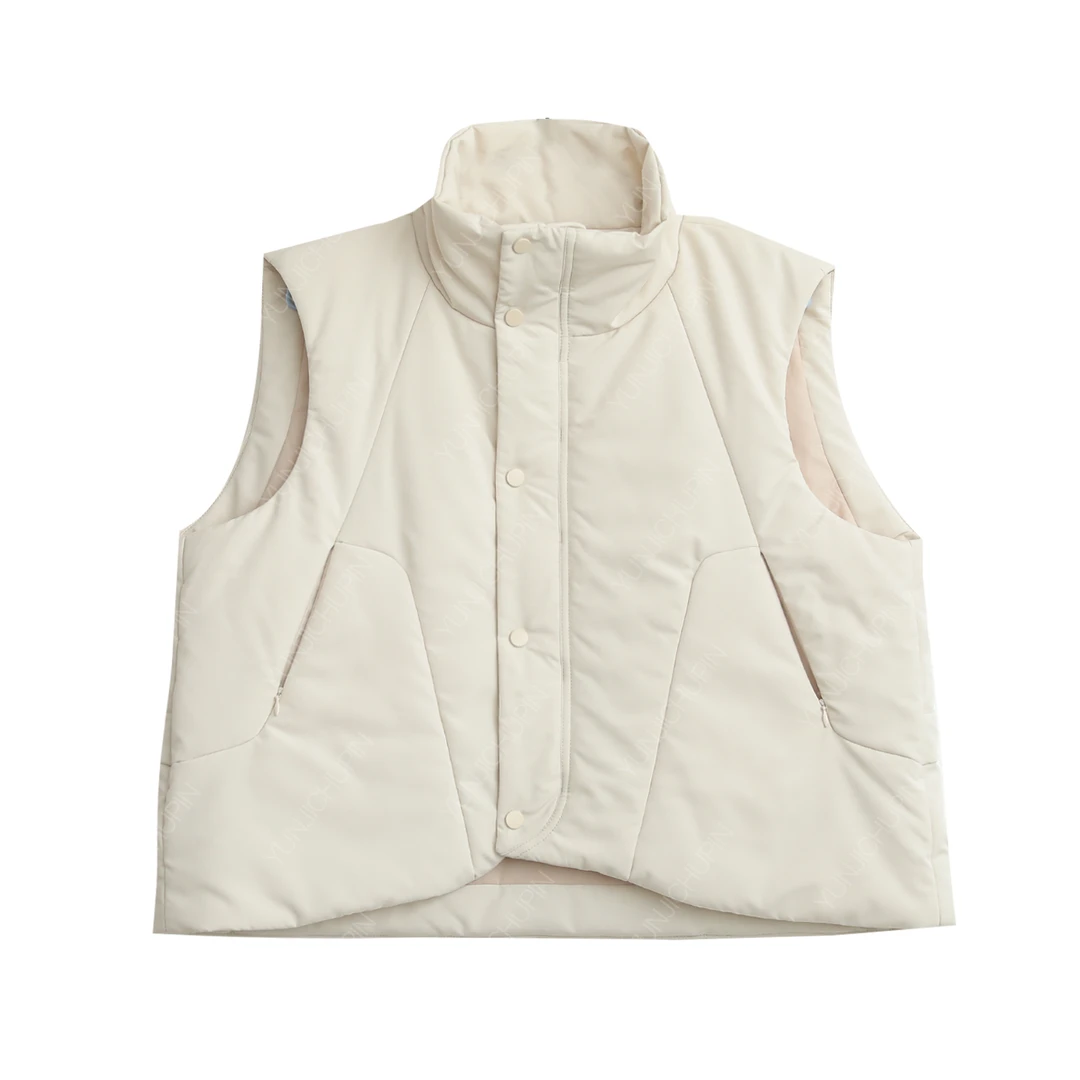 【麻念】衣长51-60 冬季新款宽松百搭纯色坎肩棉马夹 D241420