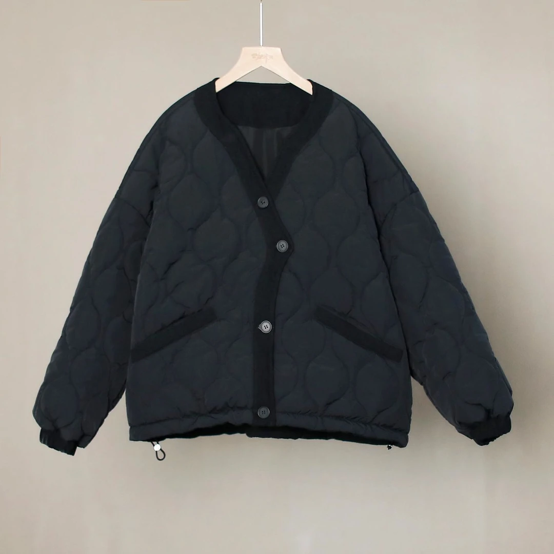 【纭季原创】衣长62新款百搭保暖棉服女a2029