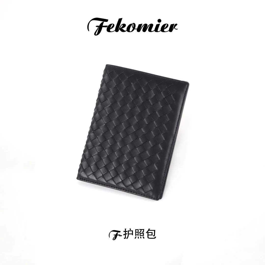F-护照包 头层羊皮 内里TR斜纹布 时尚真皮百搭商务编织小卡包