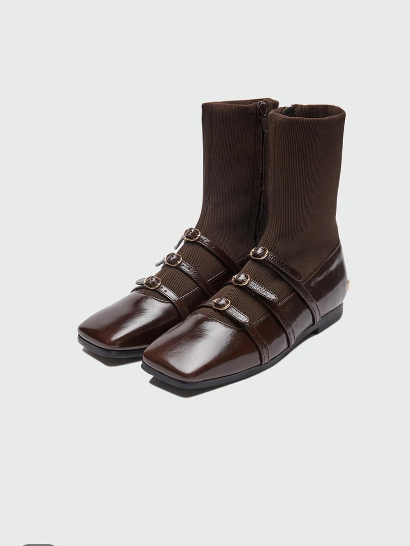 【设计师品牌】EENK 方头袜靴