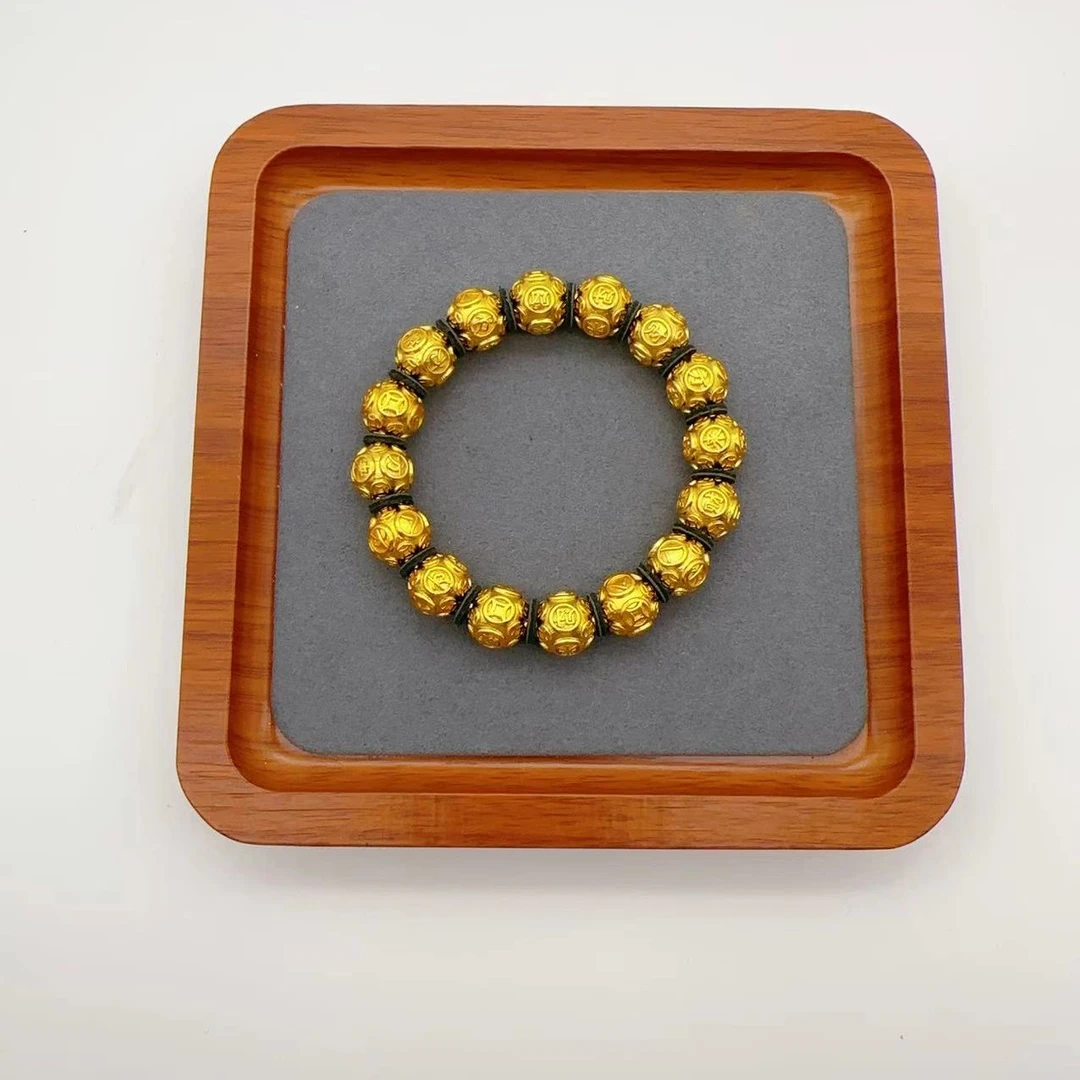 合金手链 简约合金手链男士时尚单圈潮流古法手饰百搭黄色男款