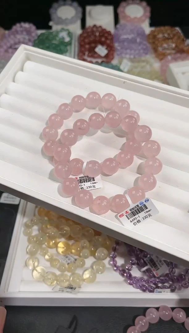 【闪购商品】水晶手链未镶嵌多样性发一粉晶14,m
